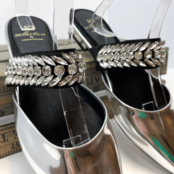 SCB Collection by Suecomma Bonnie Crystal Embellished Mules - Picture 9 of 15